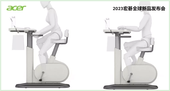 Мечта физически активного офисного сотрудника: представлен стол-велотренажёр Acer с функцией зарядки мобильных устройств