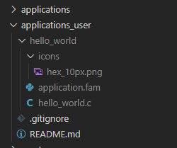 Структура папки с пользовательскими приложениями Структура папки с пользовательскими приложениями