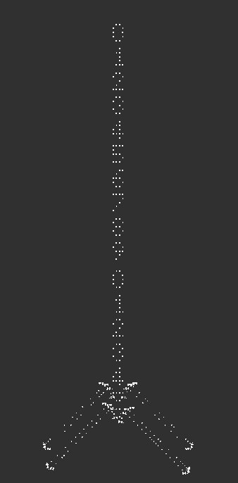 Последовательность цифр закодирована в петлях глайдеров снизу. Этот шаблон, известный с 1994 года, часто считается прародителем всех «дисплейных» шаблонов, которые с тех пор прошли большой путь.