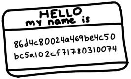 именная табличка 'Hello my name is 86d4c80024a469be4c50bc5a102cf71780310074'