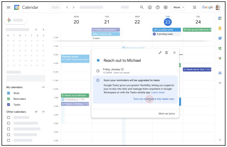 Google начинает «добровольно» переносить напоминания в Google Tasks - 2 Google начинает «добровольно» переносить напоминания в Google Tasks
