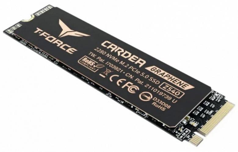 Скорость чтения 12 ГБ/с, 2 ТБ памяти и графеновый радиатор толщиной менее 1 мм. Представлен SSD TeamGroup T-Force Cardea Z540 M.2 PCIe 5.0