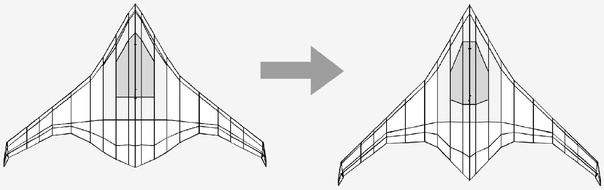 Оптимизация формы BWB-450 в плане