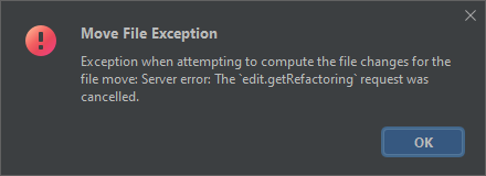 Intellij Idea "Move File Exception" alert