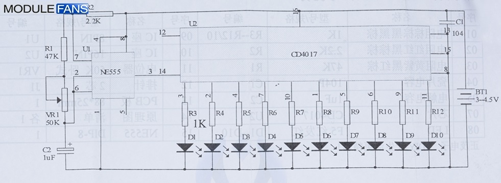 Десятичный счетчик-дешифратор K561ИЕ8 (CD4017) и красивый эффект на нём - 5