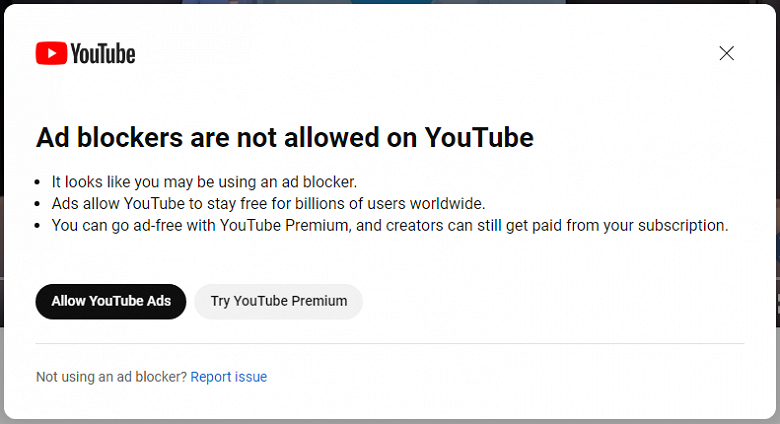 YouTube не даёт смотреть видео без подписки Premium пользователям блокировщиков рекламы. Google запустила новый экспериментальный проект