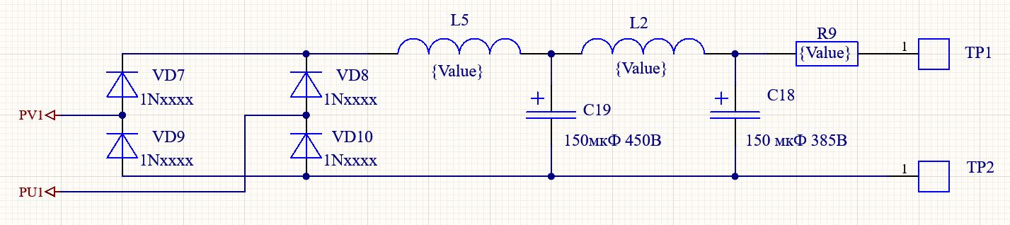 Нестабилизированный AC-DC источник питания. IR2153 - 5