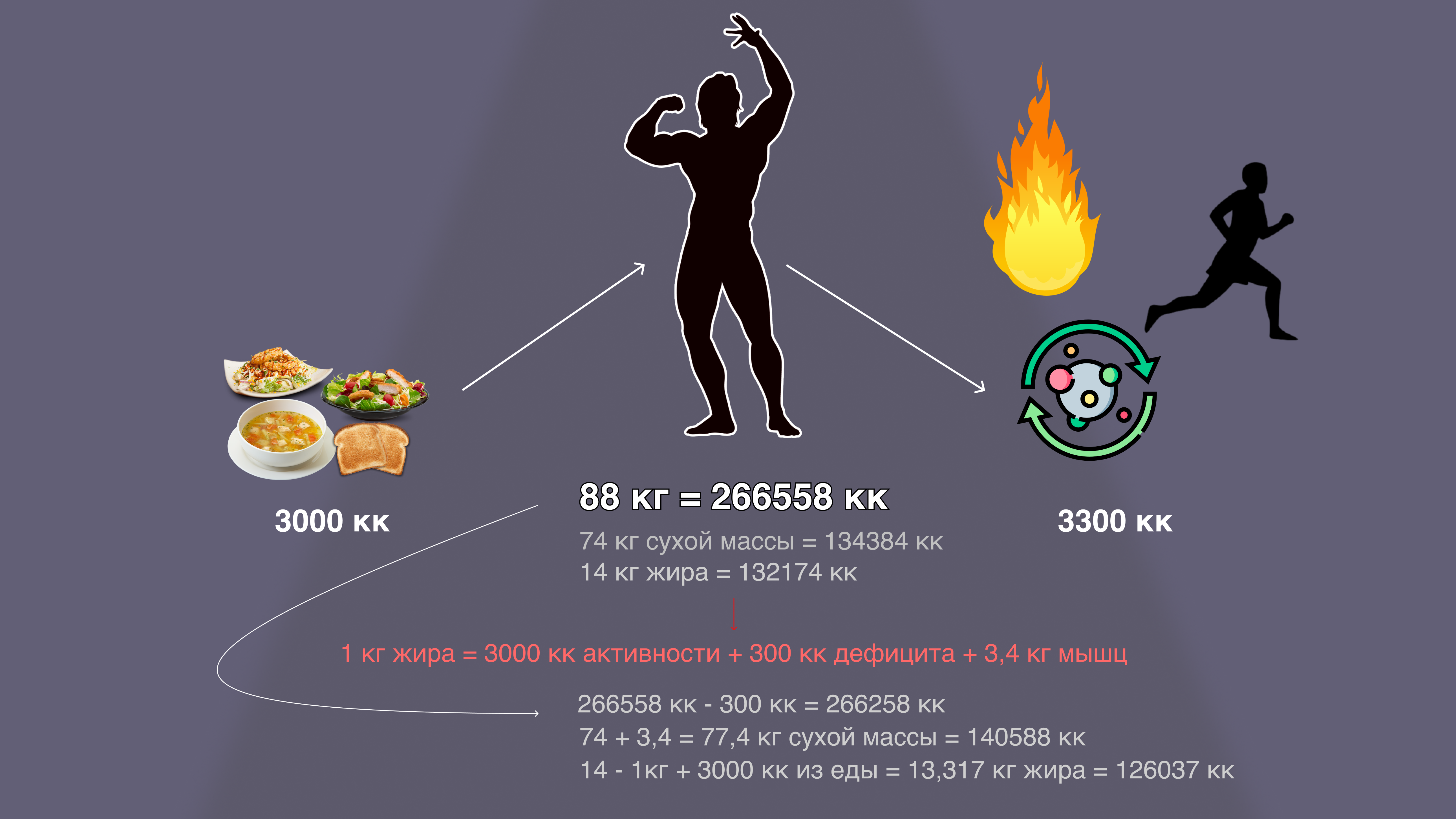 Можно ли стать толще в дефиците энергии или стройнее в профиците? И почему картинка на постере — полный бред? - 3