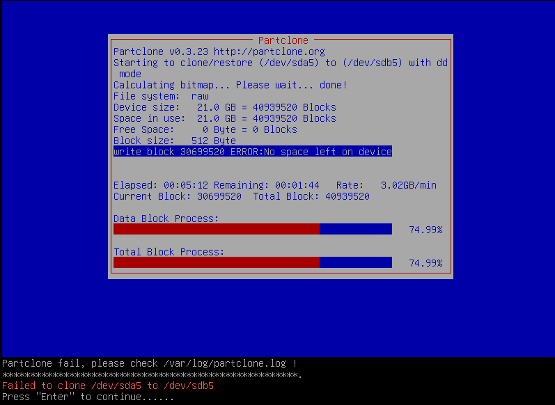 Клонирование ОС под шифрованным LVM на меньший по объему диск - 2