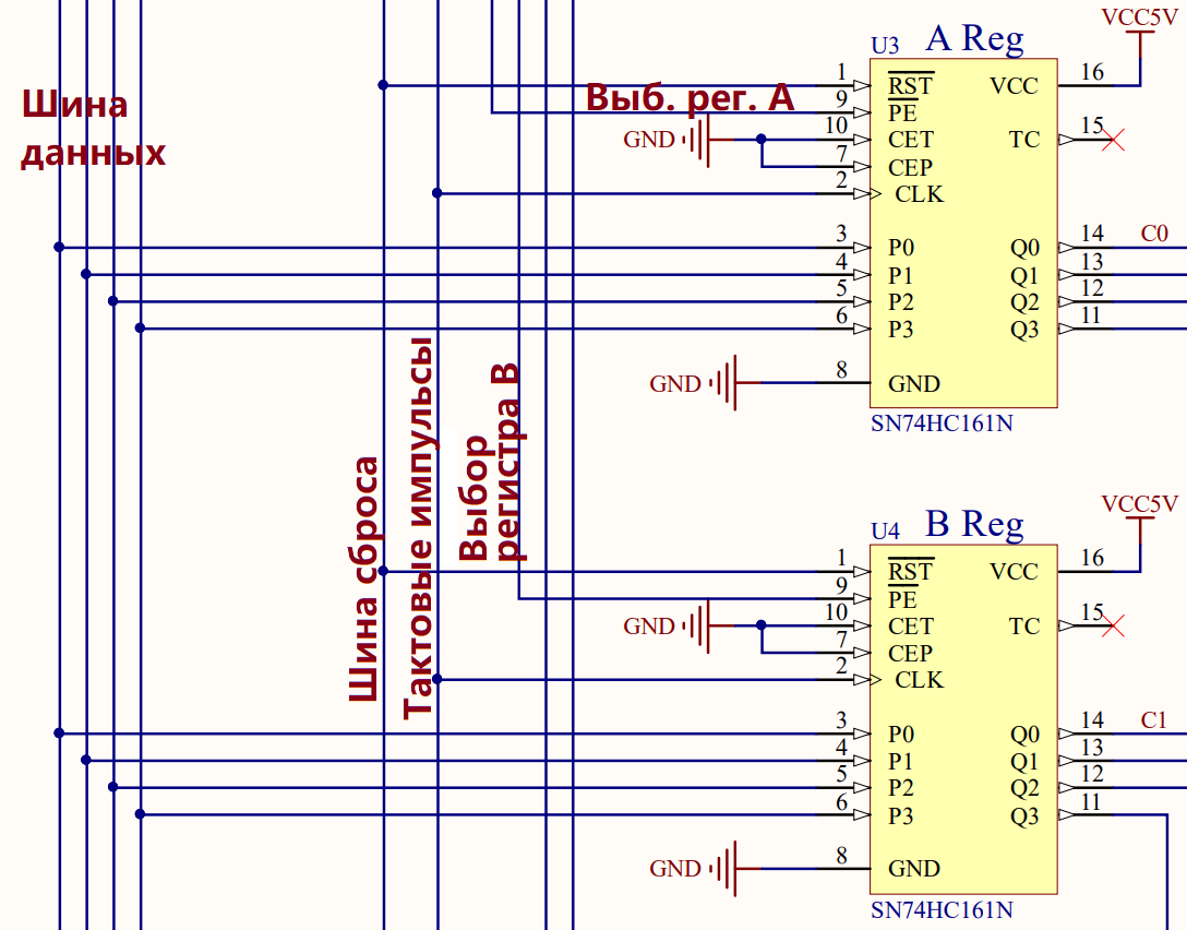 Действующий процессор на 13 микросхемах стандартной логики - 6