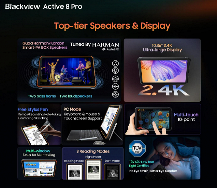 22 000 мА•ч, камера Samsung 48 Мп и стилус в комплекте, недорого. Стартовали продажи флагманского неубиваемого планшета Blackview Active 8 Pro - 3 22 000 мА•ч, камера Samsung 48 Мп и стилус в комплекте, недорого. Стартовали продажи флагманского неубиваемого планшета Blackview Active 8 Pro