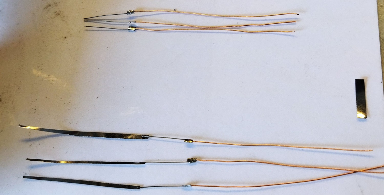 Электроды с разными стадиями готовности.
