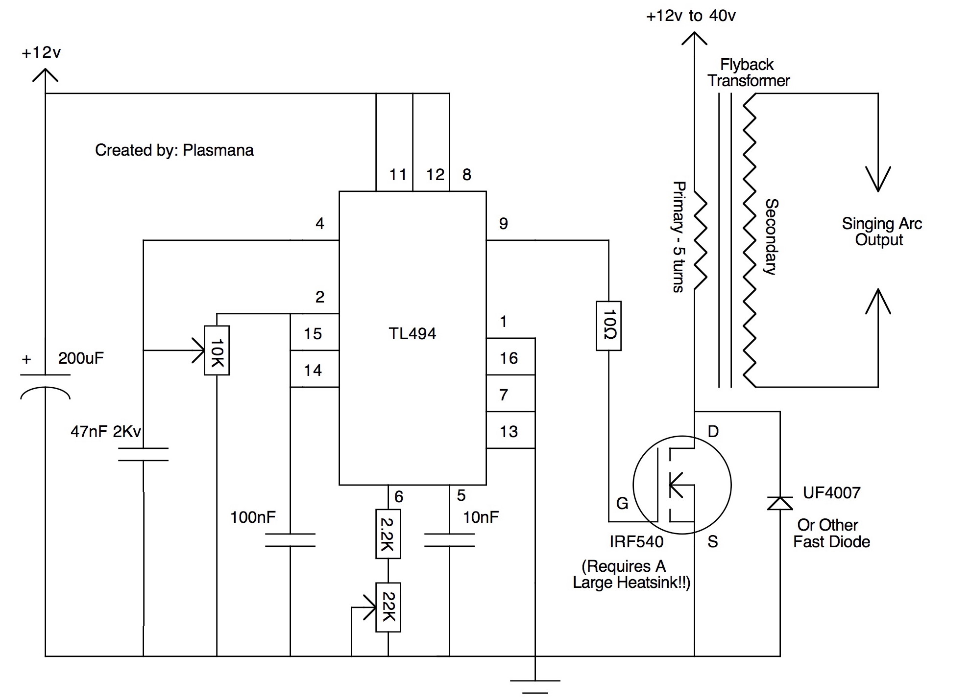 Схема ионофона в версии течеискателя, взята из сети.