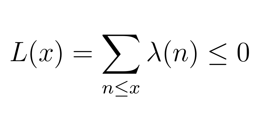 L(x) - кумулятивная функция Луивилля, λ (n) - значение для числа n