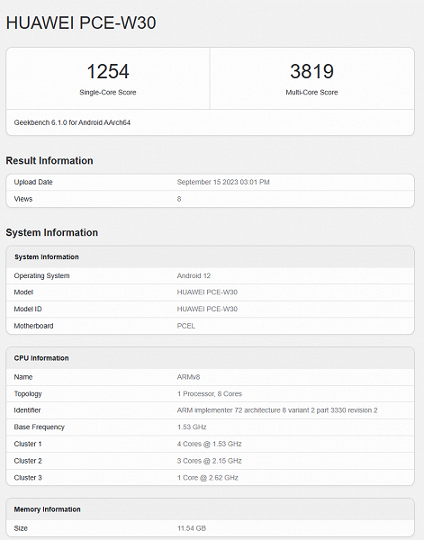 Флагманский планшет Huawei MatePad Pro 13.2 засветился в Geekbench. Аппаратная платформа – как у Mate 60 Pro