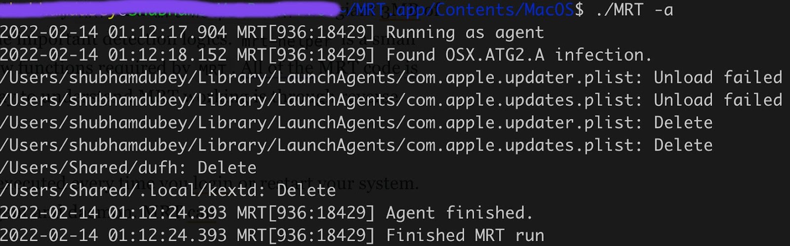 MRT завершает вредоносные процессы и удаляет подозрительные файлы (источник скриншота)