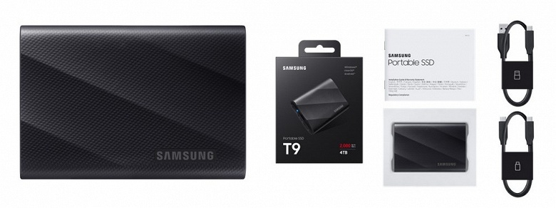 Внешний SSD со скоростью 2 ГБ/с и ценой от 140 долларов. Представлен Samsung Portable SSD T9