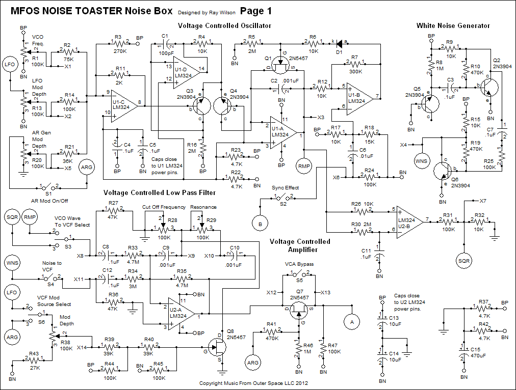 Простой аналоговый синтезатор MFOS Noise Toaster - 11