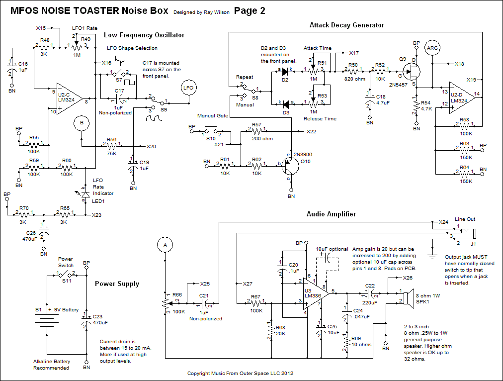 Простой аналоговый синтезатор MFOS Noise Toaster - 12