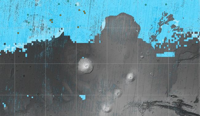 Свежая карта Марса от SWIM с локациями, где обнаружен водяной лёд, поможет выбрать идеальное место для высадки первой экспедиции