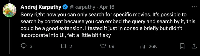 Создаём собственную систему поиска фильмов на основе проекта Андрея Карпати - 6