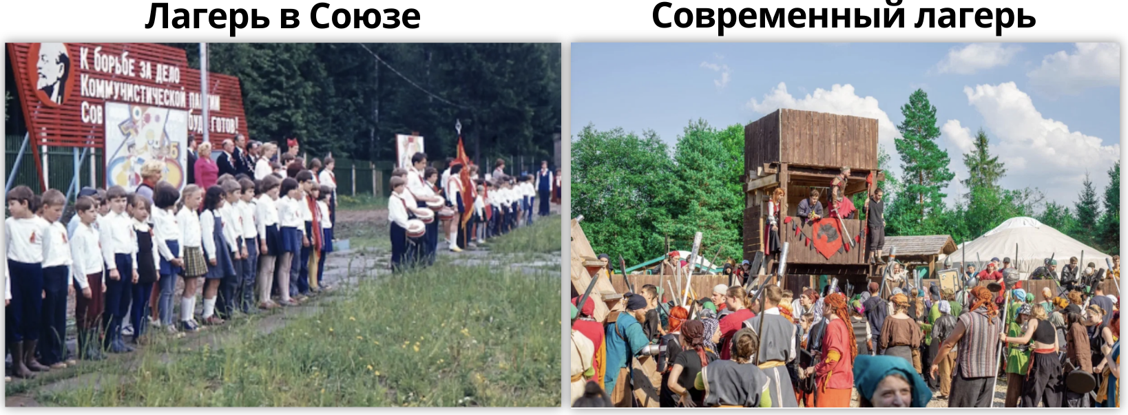 Лагерь в Союзе и современный лагерь