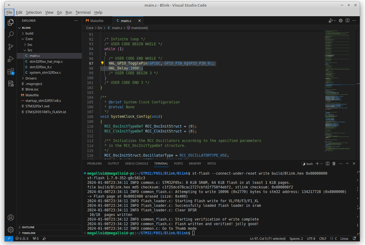 STM32. Подготавливаем среду разработки в Linux - 14 STM32. Подготавливаем среду разработки в Linux - 14
