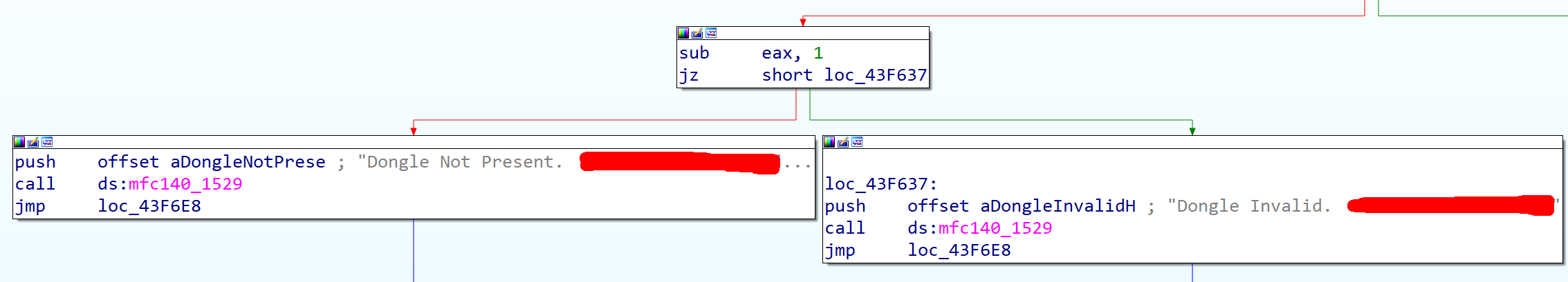 Код, выдающий "Dongle not present"