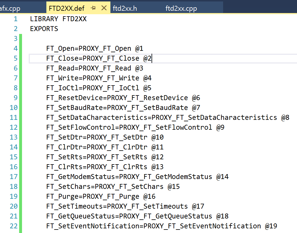 Вписал ordinals в def файл FTD2XX руками