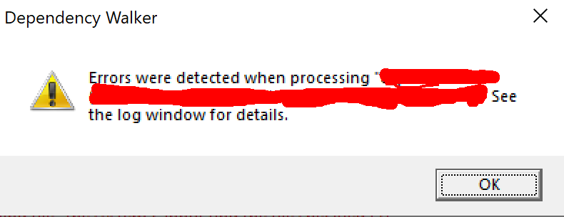 Ошибка при запуске Dependency walker