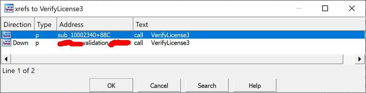 Оказывается есть 2 вызова операнда VerifyLicense3