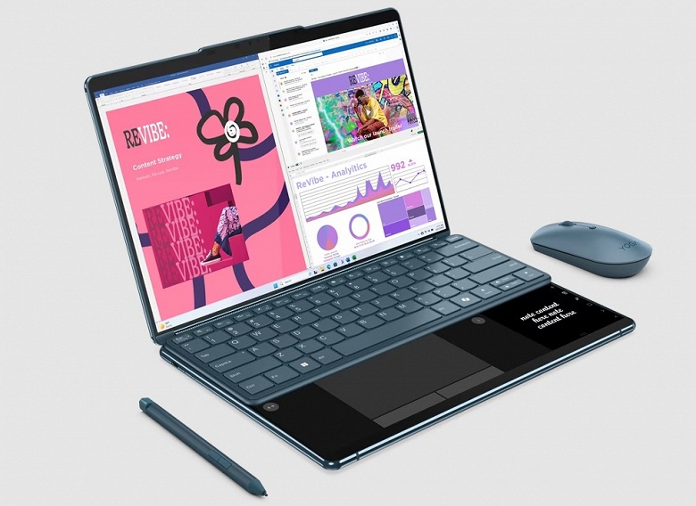 Представлен новый ноутбук-трансформер Lenovo Yoga Book 9 с двумя дисплеями