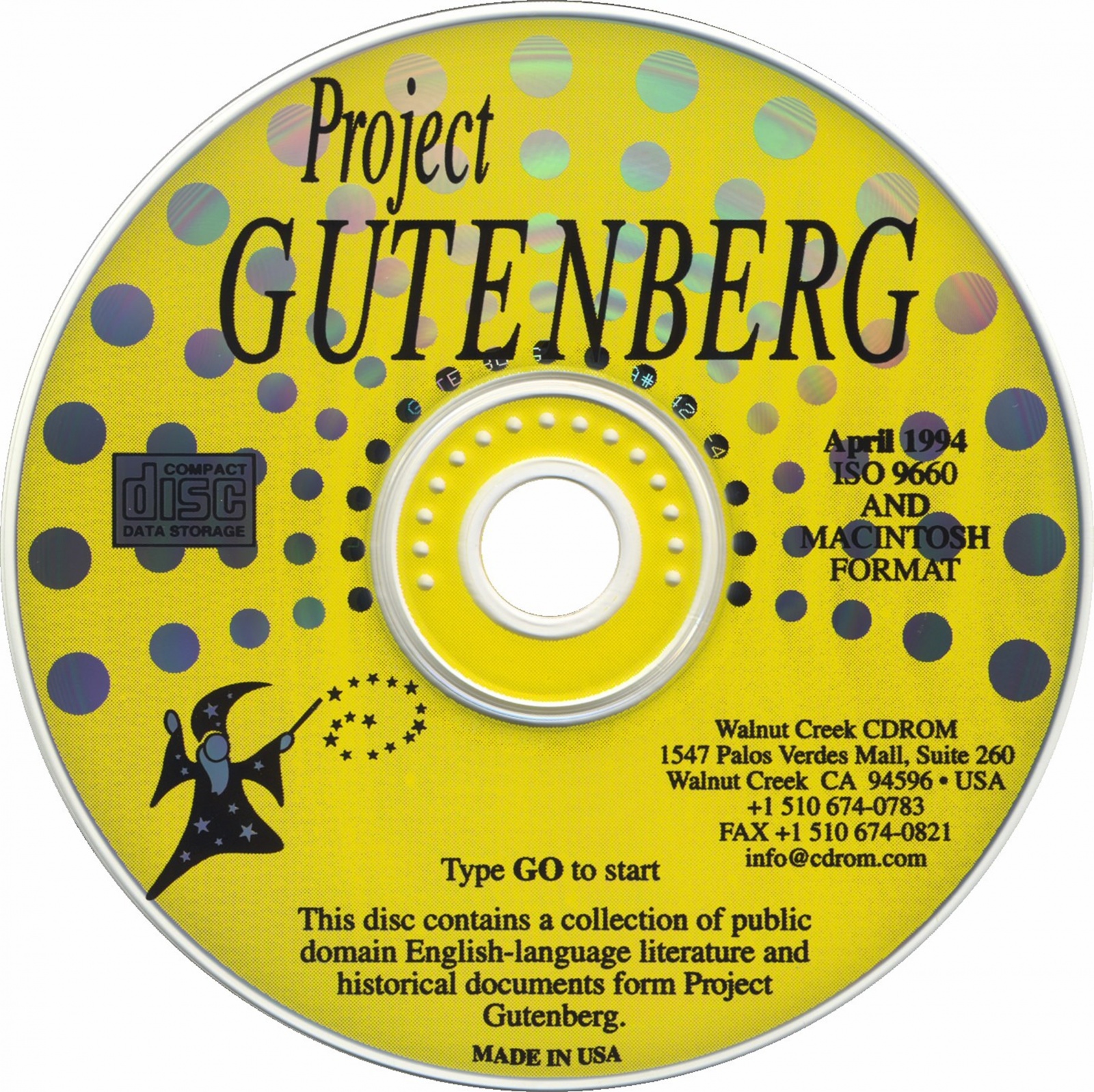 Компакт-диск с электронной библиотекой Project Gutenberg (источник изображения)