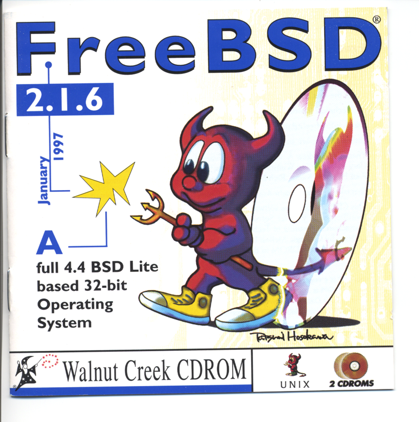 Обложка двухдискового издания FreeBSD 2.1.6 (источник изображения)