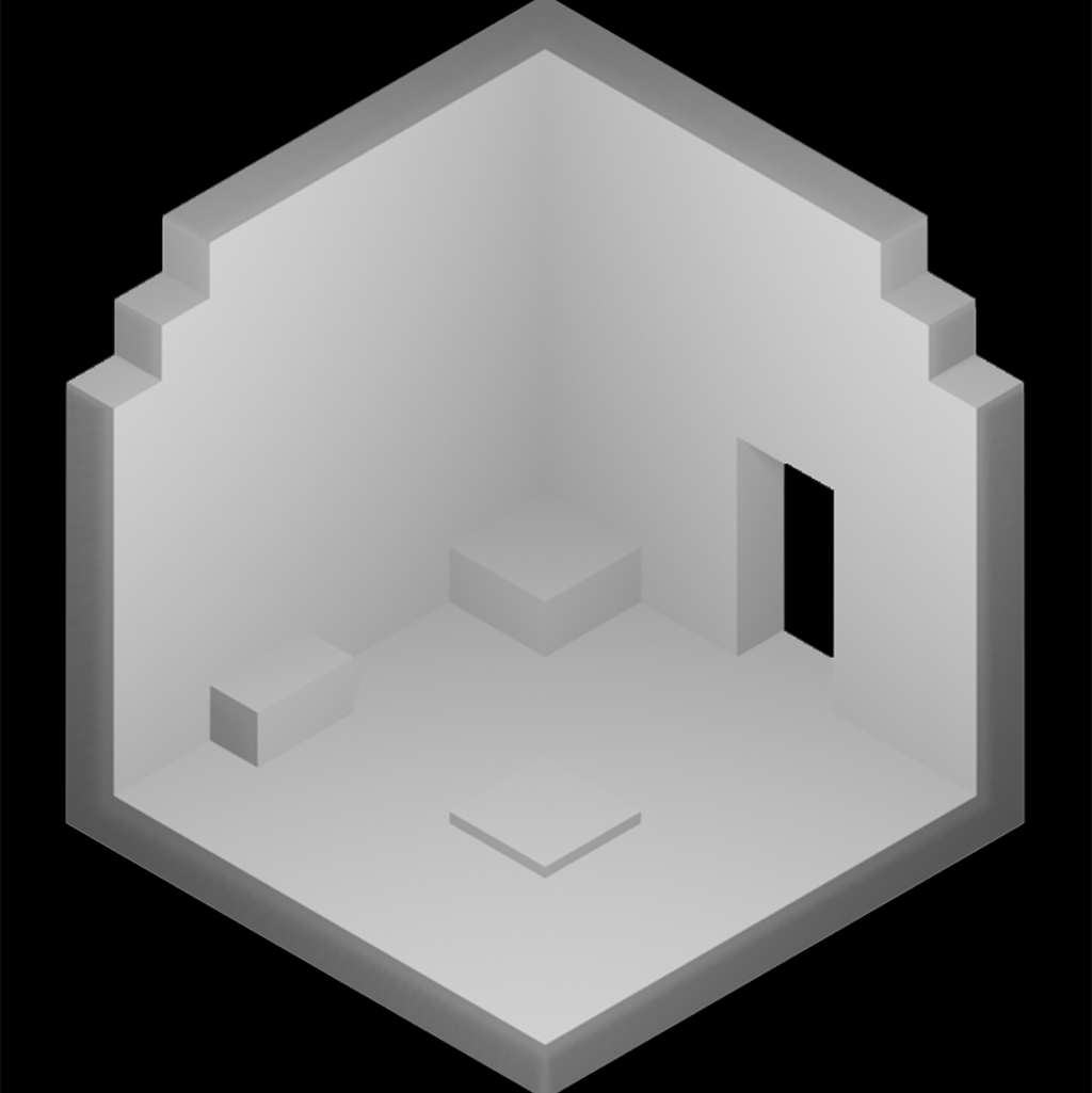 Геометрия уровня, созданная с помощью кубов размером 1x1 юнит