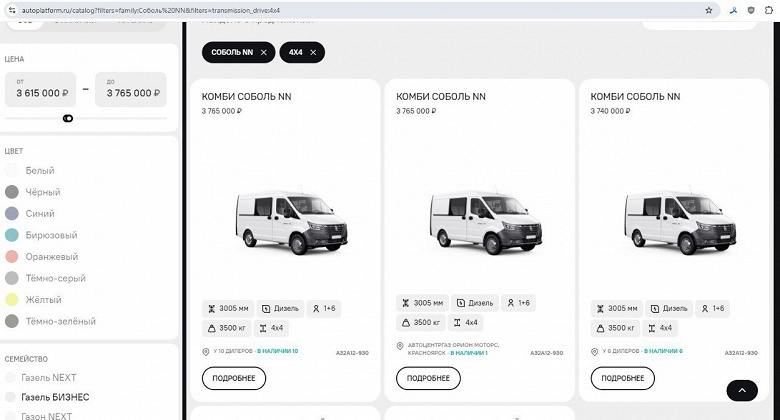 Объявлены цены на полноприводный &laquo;Соболь&raquo; нового поколения NN
