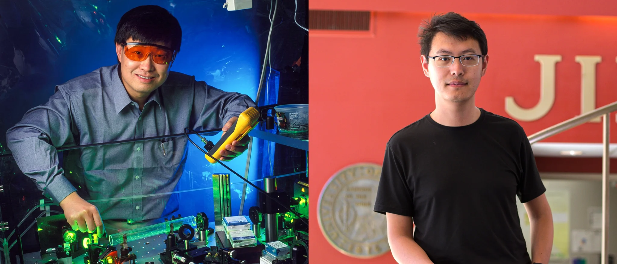 Первые в мире ядерные часы позволят отследить, на самом ли деле постоянны фундаментальные константы - 2 Группа учёных из лаборатории Цзюнь Е (слева) под руководством аспиранта Чуанькунь Чжана (справа) опубликовала в журнале Nature результаты сверхточного измерения перехода ядерных часов.