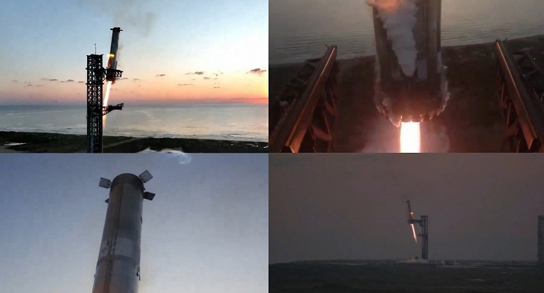 &laquo;Выглядит отлично! Несколько внешних сопел двигателя деформированы&raquo;, &mdash; Илон Маск осмотрел ускоритель Super Heavy после посадки в лапы Mechazilla