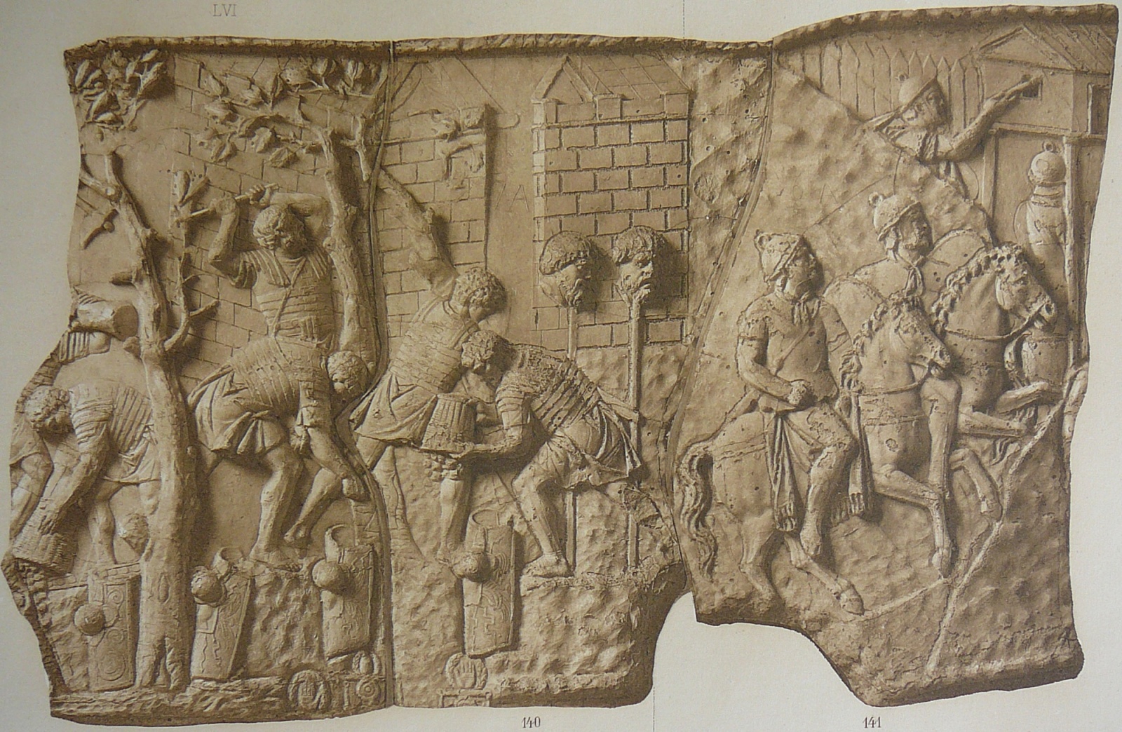 Обратите внимание, как удобно дакийцам организовали возможность наблюдать за строительством с шестов