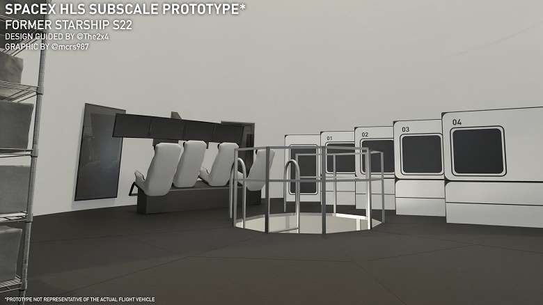 Вот с таким комфортом американцы вернутся на Луну. Космический корабль SpaceX HLS имеет две палубы, потолок на высоте 12 метров и место для 20 человек - 3 Вот с таким комфортом американцы вернутся на Луну. Космический корабль SpaceX HLS имеет две палубы, потолок на высоте 12 метров и место для 20 человек