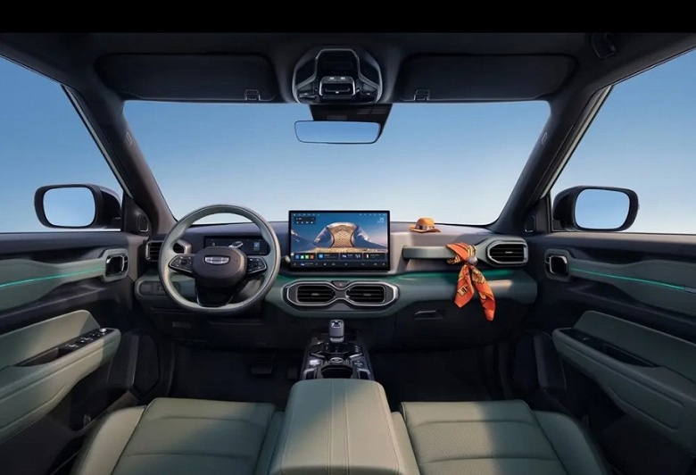 Первый «лёгкий внедорожник» Geely с шинами AT и прожекторами на крыше дешевле $14 000 показали внутри - 1 Первый «лёгкий внедорожник» Geely с шинами AT и прожекторами на крыше дешевле $14 000 показали внутри