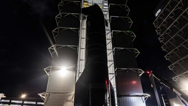 Верхняя ступень Starship для шестого запуска доставлена на стартовую площадку - 1 Верхняя ступень Starship для шестого запуска доставлена на стартовую площадку