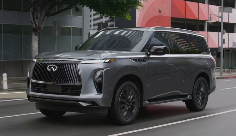 Мощная альтернатива Land Cruiser 300. К столичному дилеру приехал Infiniti QX80 2024 Autograph — с 450-сильным мотором, 9-ступенчатым «автоматом» и полным приводом - 1 Мощная альтернатива Land Cruiser 300. К столичному дилеру приехал Infiniti QX80 2024 Autograph — с 450-сильным мотором, 9-ступенчатым «автоматом» и полным приводом