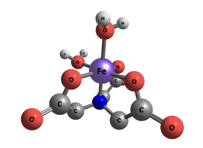 Геометрия металл-хелатного комплекса Fe(NTA)(H2O)2