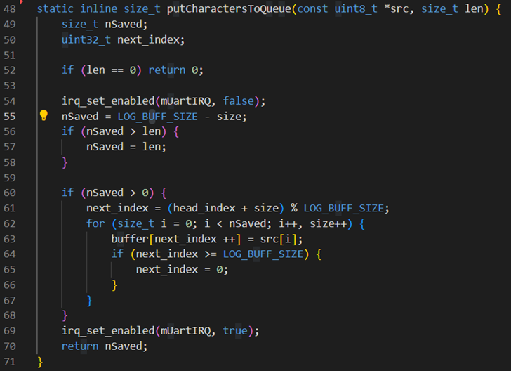Добавление в кольцевой буфер