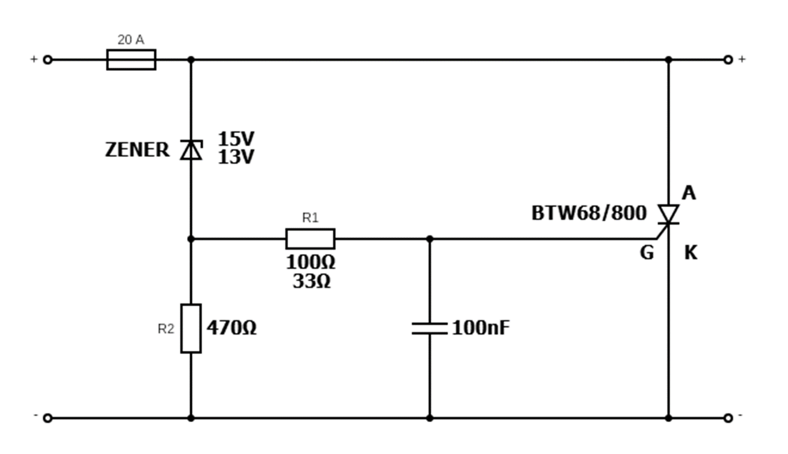 Crowbar circuit: надежная DIY-защита для цепи питания 12 В. Как это работает? - 2 Crowbar circuit: надежная DIY-защита для цепи питания 12 В. Как это работает? - 2