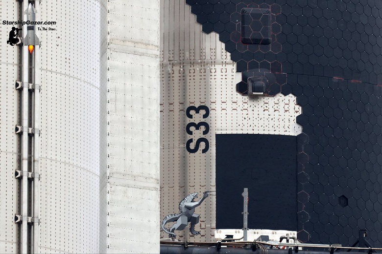 Starship нового поколения готов к старту: ракету собрали в единое целое, на корабле нарисовали Годзиллу - 2 Starship нового поколения готов к старту: ракету собрали в единое целое, на корабле нарисовали Годзиллу