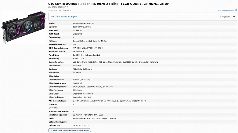 Видеокарты Radeon RX 9070 ещё толком не представлены, но в продаже появятся раньше GeForce RTX 50 - 2 Видеокарты Radeon RX 9070 ещё толком не представлены, но в продаже появятся раньше GeForce RTX 50