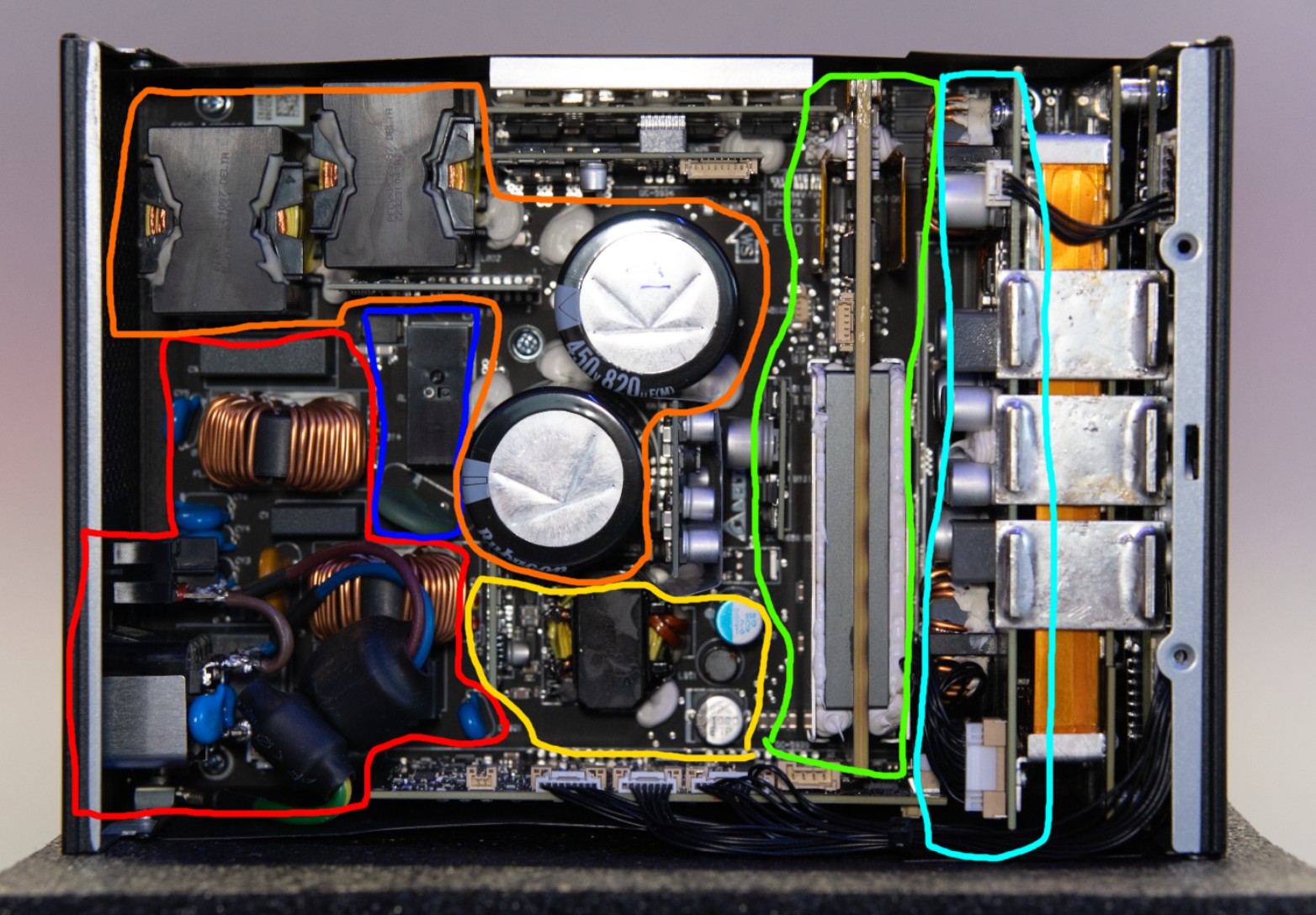 Разбираем и тестируем блок питания XPG Fusion 1600Вт — Gan, планарный трансформатор, и мощность на грани разумного - 21 Разбираем и тестируем блок питания XPG Fusion 1600Вт — Gan, планарный трансформатор, и мощность на грани разумного - 21