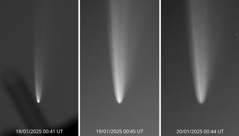 Комета ATLAS (C/2024 G3) распадается на глазах астрономов после прохождения перигелия: фото